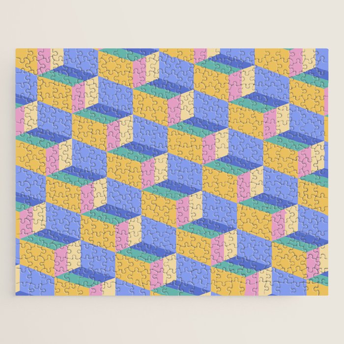 Cuboid Geometric Abstract Shapes Pattern XXIV Jigsaw Puzzle Gallery Image 1