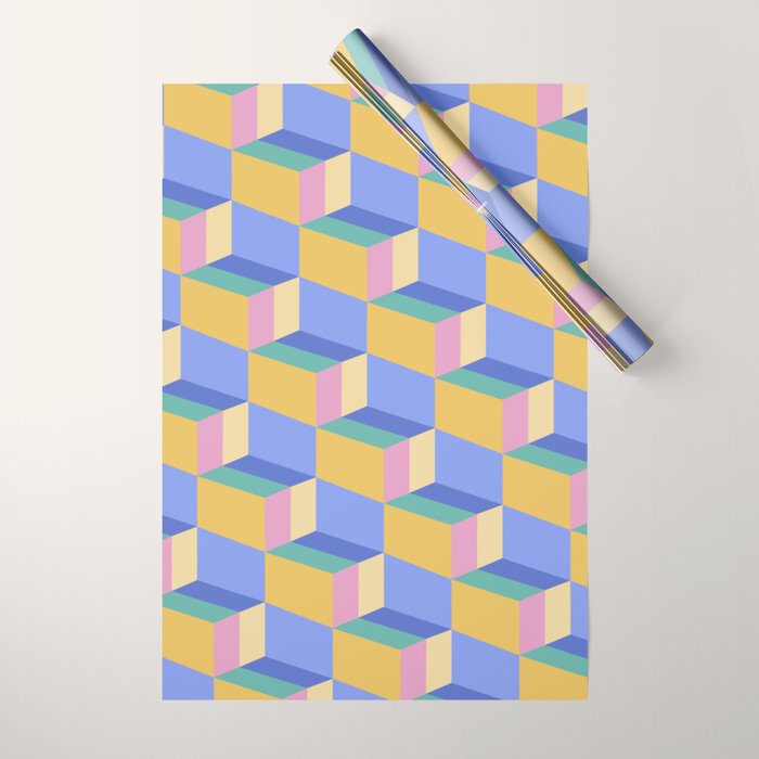 Cuboid Geometric Abstract Shapes Pattern XXIV Wrapping Paper Gallery Image 1