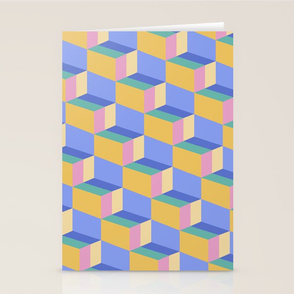 Cuboid Geometric Abstract Shapes Pattern XXIV Stationery Card Gallery Image 2