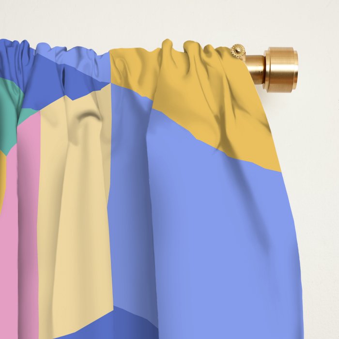 Cuboid Geometric Abstract Shapes Pattern XXIV Window Curtain Gallery Image 2
