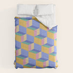 Cuboid Geometric Abstract Shapes Pattern XXIV Comforter Gallery Image 6