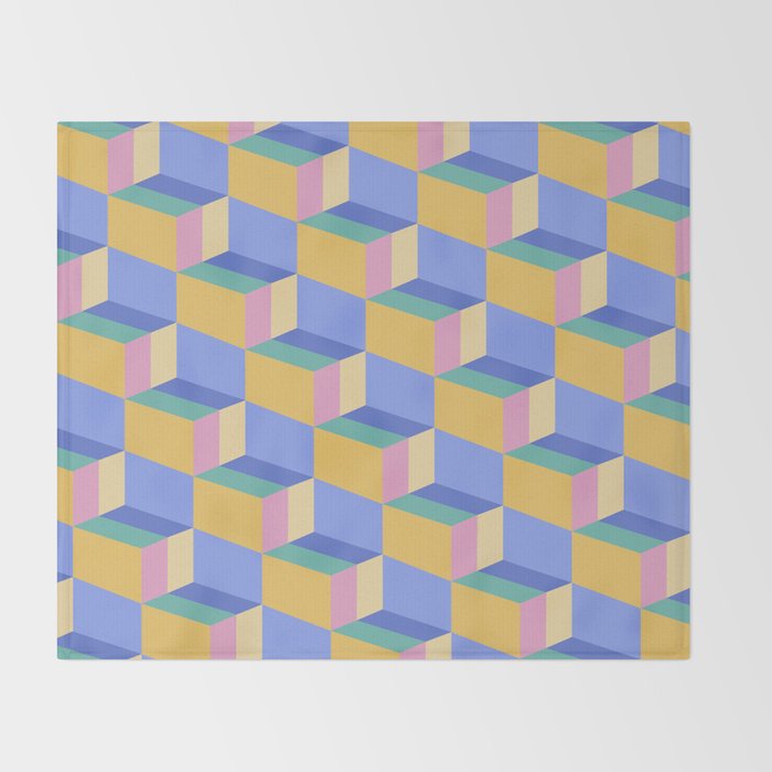 Cuboid Geometric Abstract Shapes Pattern XXIV Throw Blanket Gallery Image 2