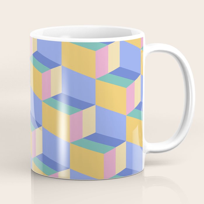 Cuboid Geometric Abstract Shapes Pattern XXIV Coffee Mug Gallery Image 1