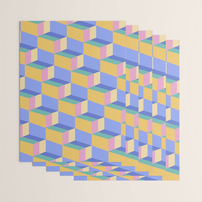Cuboid Geometric Abstract Shapes Pattern XXIV Wrapping Paper Gallery Image 3