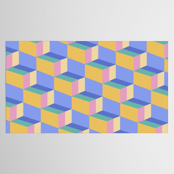 Cuboid Geometric Abstract Shapes Pattern XXIV Tablecloth Gallery Image 2