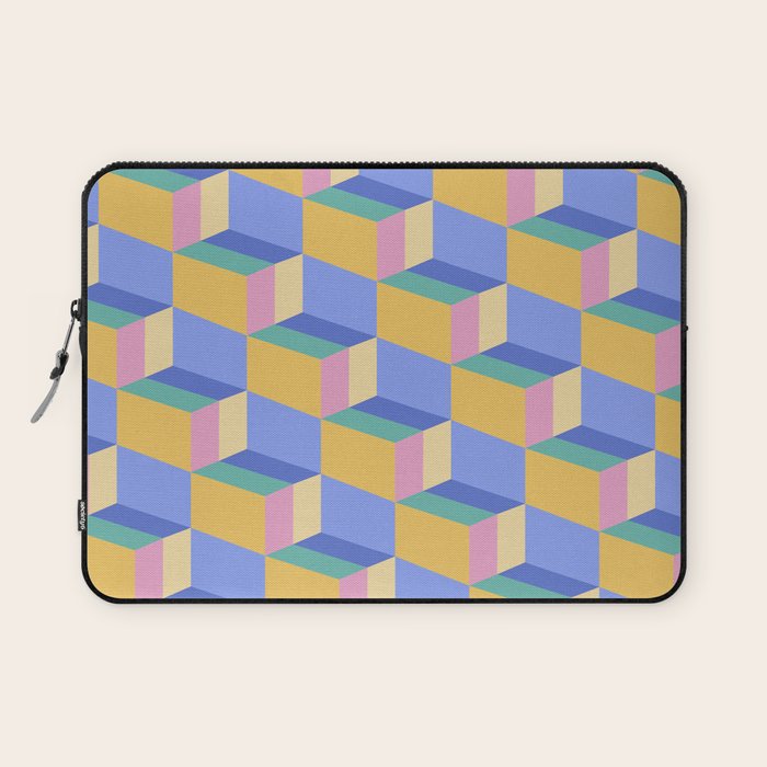 Cuboid Geometric Abstract Shapes Pattern XXIV Laptop Sleeve Gallery Image 1