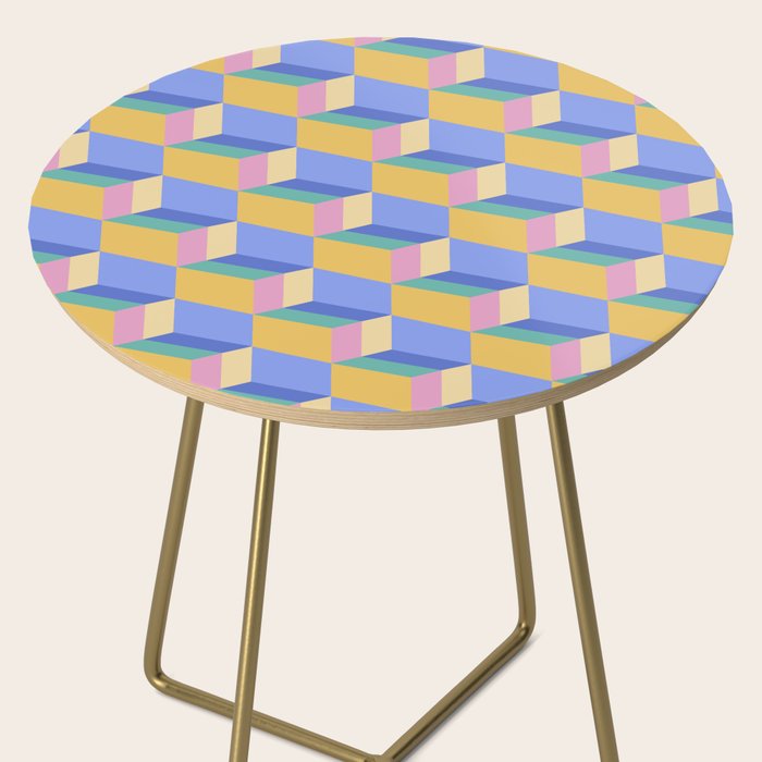 Cuboid Geometric Abstract Shapes Pattern XXIV Side Table Gallery Image 2