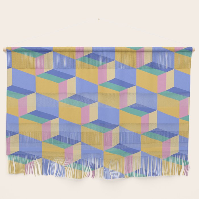 Cuboid Geometric Abstract Shapes Pattern XXIV Wall Hanging Gallery Image 1