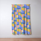 Cuboid Geometric Abstract Shapes Pattern XXIV Window Curtain Gallery Image 3