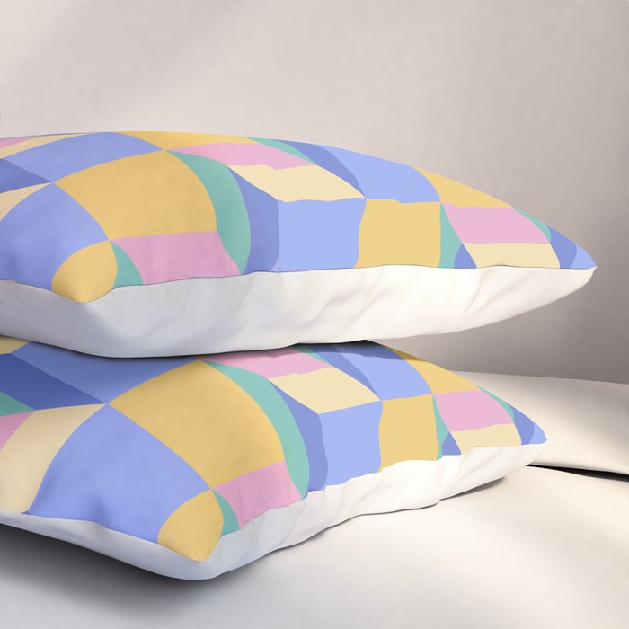 Cuboid Geometric Abstract Shapes Pattern XXIV Pillow Sham Gallery Image 3