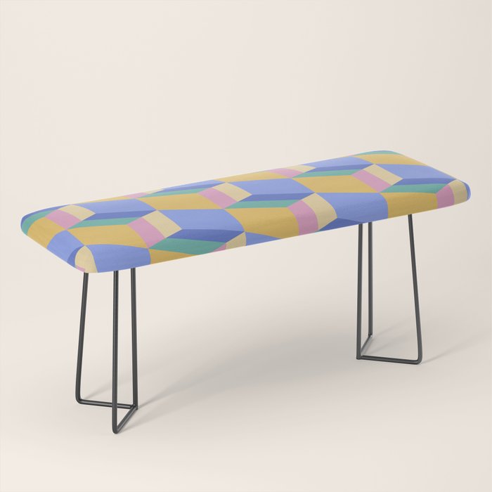 Cuboid Geometric Abstract Shapes Pattern XXIV Bench Gallery Image 1
