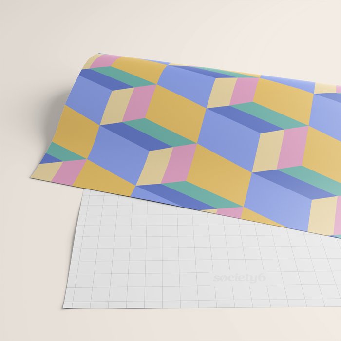 Cuboid Geometric Abstract Shapes Pattern XXIV Wrapping Paper Gallery Image 2