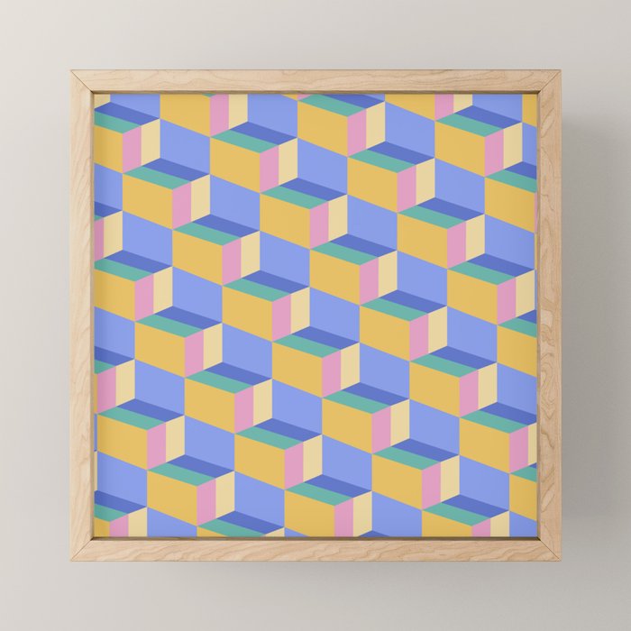 Cuboid Geometric Abstract Shapes Pattern XXIV Mini Art Print Gallery Image 1
