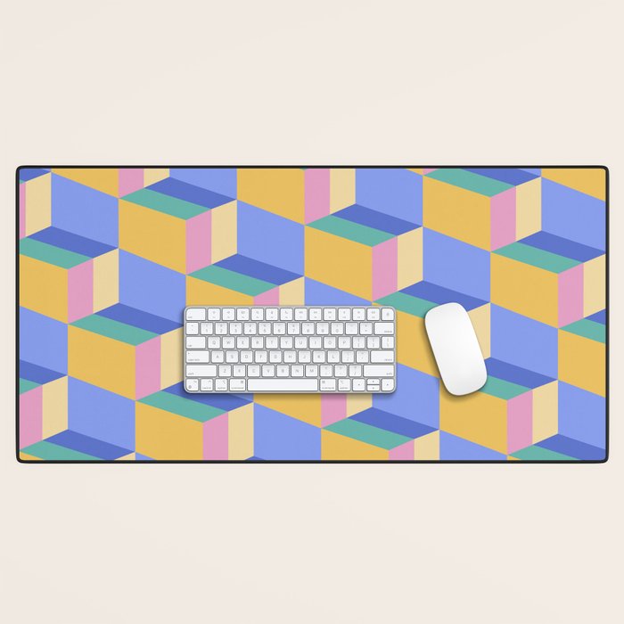 Cuboid Geometric Abstract Shapes Pattern XXIV Desk Mat Gallery Image 1