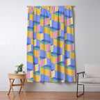 Cuboid Geometric Abstract Shapes Pattern XXIV Window Curtain Gallery Image 5