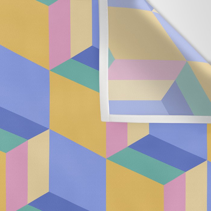 Cuboid Geometric Abstract Shapes Pattern XXIV Wall Tapestry Gallery Image 3