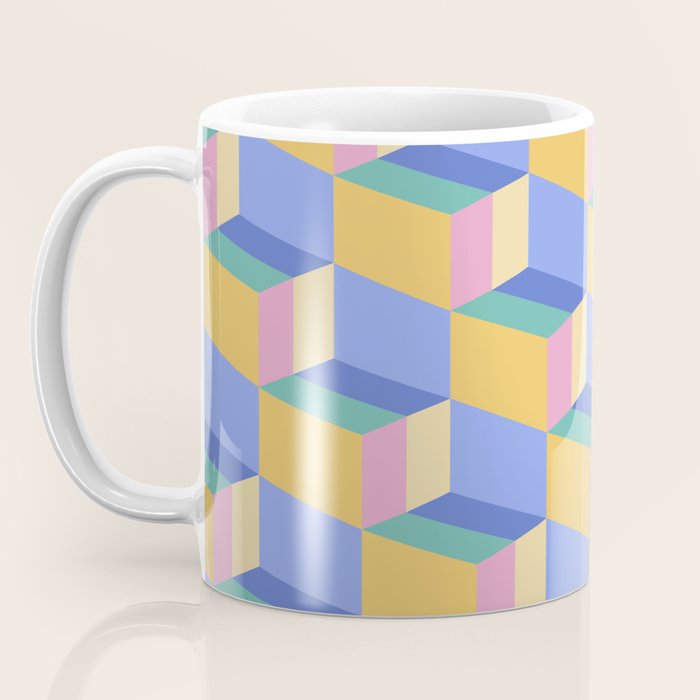 Cuboid Geometric Abstract Shapes Pattern XXIV Coffee Mug Gallery Image 3