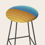 Gradient Curvature XII Beachy Blue and Orange Stool Gallery Image 2