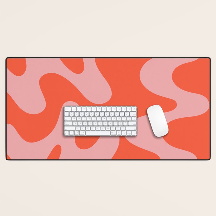Wavy Land - Pink And Red Desk Mat Gallery Image 1