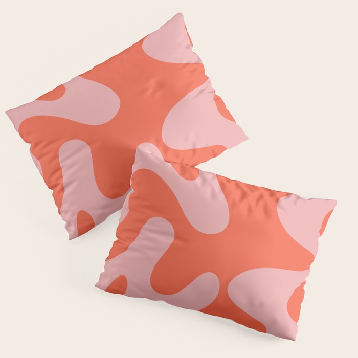 Wavy Land - Pink And Red Pillow Sham Gallery Image 1