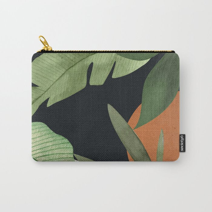 Abstract Art Tropical Leaves 38 Carry All Pouch Gallery Image 1
