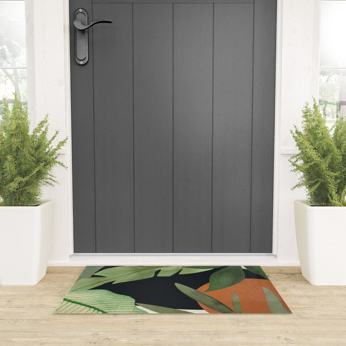 Abstract Art Tropical Leaves 38 Welcome Mat Gallery Image 3