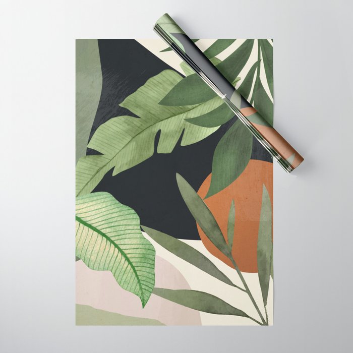Abstract Art Tropical Leaves 38 Wrapping Paper Gallery Image 1