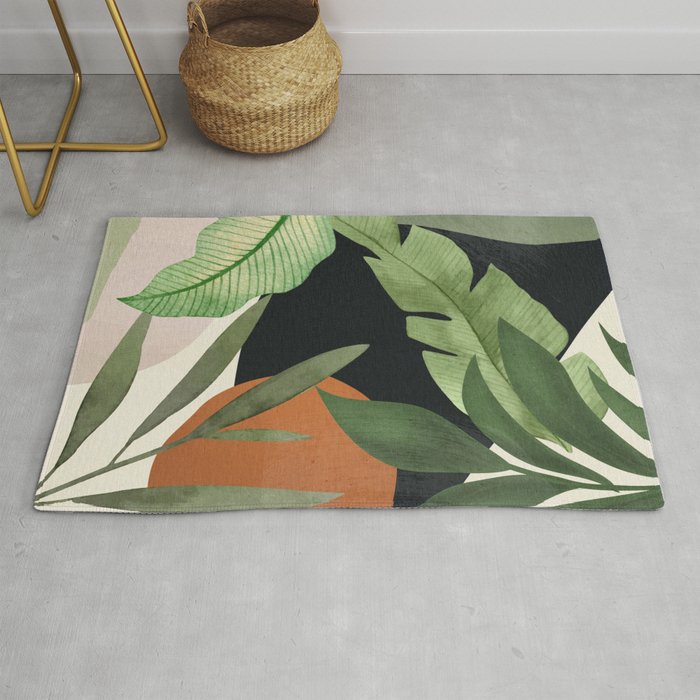 Abstract Art Tropical Leaves 38 Rug Gallery Image 1