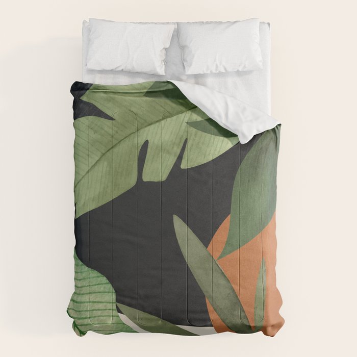 Abstract Art Tropical Leaves 38 Comforter Gallery Image 1