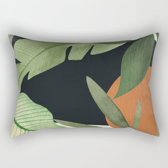 Abstract Art Tropical Leaves 38 Rectangular Pillow Gallery Image 1