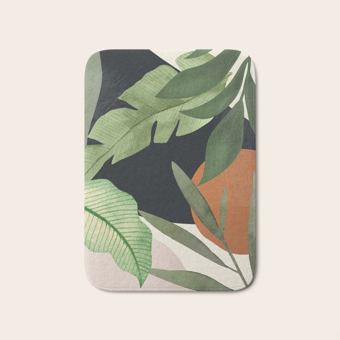 Abstract Art Tropical Leaves 38 Bath Mat Gallery Image 1