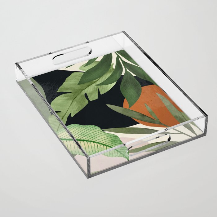 Abstract Art Tropical Leaves 38 Acrylic Tray Gallery Image 1