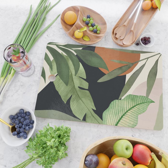 Abstract Art Tropical Leaves 38 Cutting Board Gallery Image 2