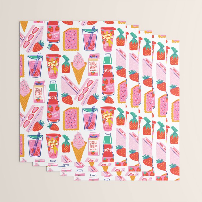 Strawberry Snacks Wrapping Paper Gallery Image 3