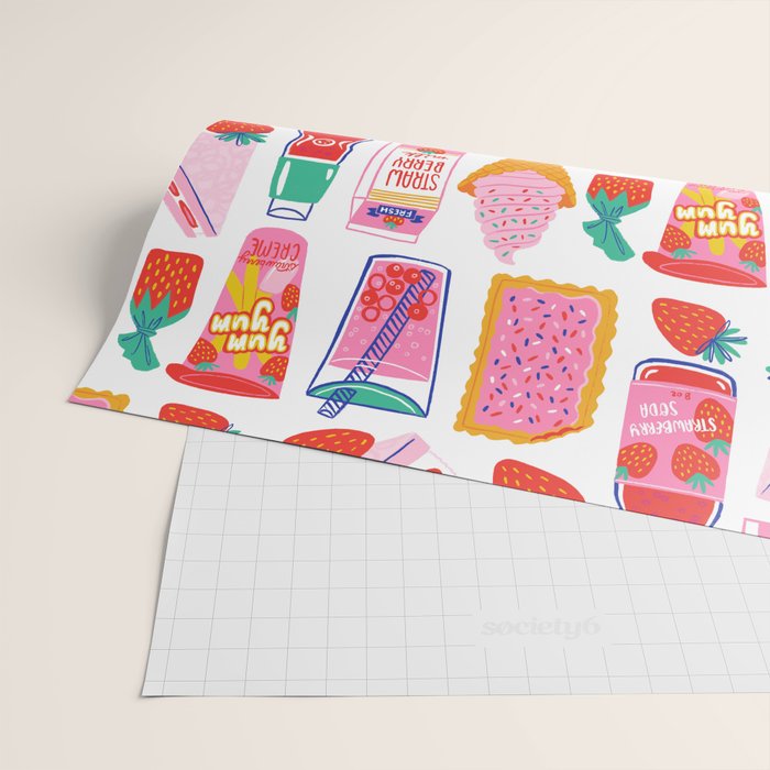 Strawberry Snacks Wrapping Paper Gallery Image 2