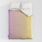 Ombre Arch IV Pink Yellow Sunrise Gradient Modern Geometric Lines Duvet Cover Gallery Image 6
