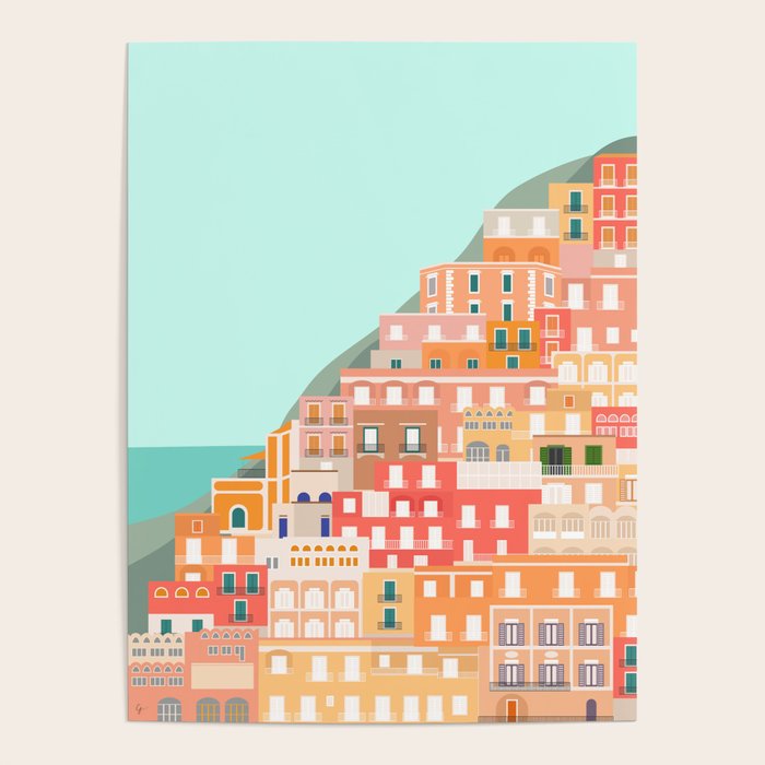 View over the Amalfi Coast, Positano, Italy Poster Gallery Image 4