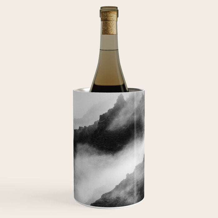 Foggy Mountains Black and White Wine Chiller Gallery Image 1