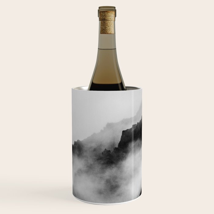 Foggy Mountains Black and White Wine Chiller Gallery Image 2