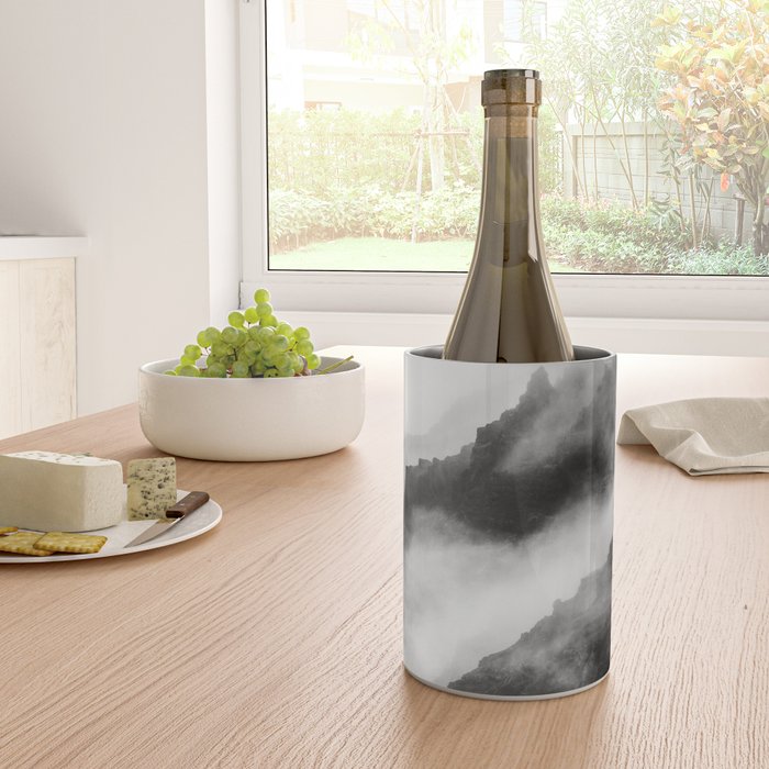 Foggy Mountains Black and White Wine Chiller Gallery Image 4