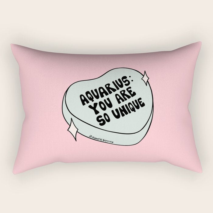 Aquarius Conversation Heart Rectangular Pillow Gallery Image 2