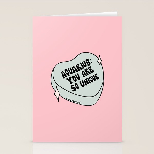 Aquarius Conversation Heart Stationery Card Gallery Image 2