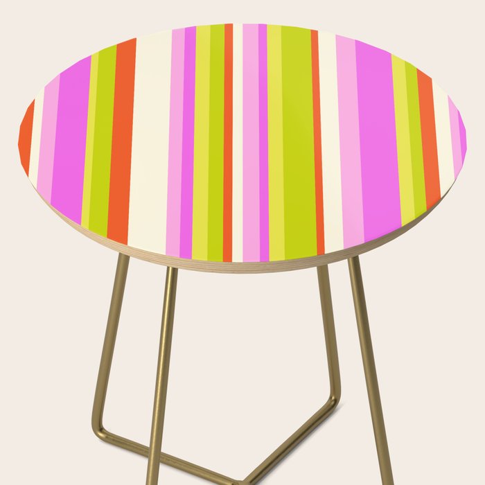 Classic Stripes XVIII - Y2K Pink and Green Side Table Gallery Image 2
