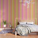 Classic Stripes XVIII - Y2K Pink and Green Wallpaper Gallery Image 3