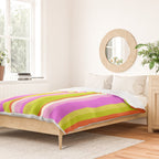 Classic Stripes XVIII - Y2K Pink and Green Duvet Cover Gallery Image 2
