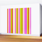 Classic Stripes XVIII - Y2K Pink and Green Wall Mural Gallery Image 2