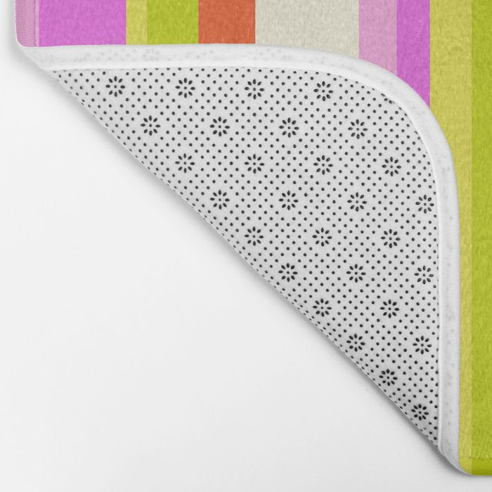 Classic Stripes XVIII - Y2K Pink and Green Bath Mat Gallery Image 2