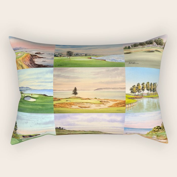 Famous Golf Courses In The USA Collage Rectangular Pillow Gallery Image 2