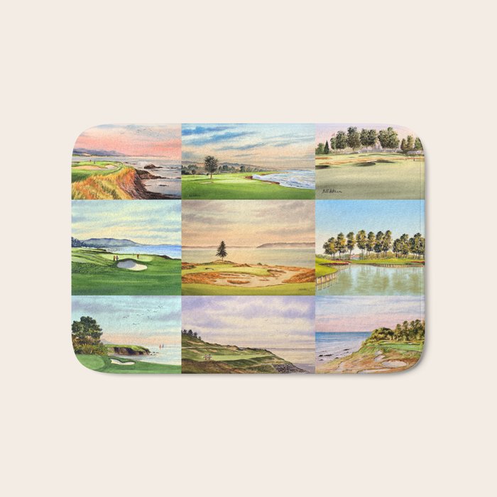 Famous Golf Courses In The USA Collage Bath Mat Gallery Image 1