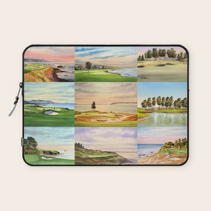 Famous Golf Courses In The USA Collage Laptop Sleeve Gallery Image 1